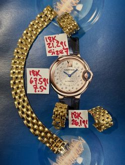 18K (750) SOLID GOLD AUTENTIC CARTIER SET RING BRACELET AND EARRING 116 Grams Total Weight