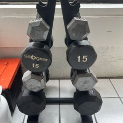 Hex Dumbbells With Rack