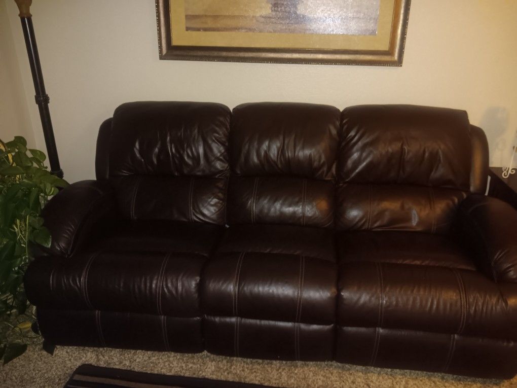 Leather sofa and Recliners Good Condition .