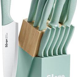 syvio Knife Sets for Kitchen with Block, Kitchen Knife Sets 14 Piece with  Built-in Sharpener for Sale in Riverside, CA - OfferUp