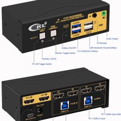 CKL KVM Switch Dual Monitor