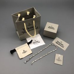 Vivienne Westwood Silver Border Square Necklace
