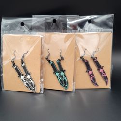Scream earrings, ghostface leather earrings 