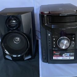 SHARP CD-DH950P Stereo Radio 5-CD Changer Cassette Bluetooth TESTED WORKs Well Radio estéreo con cambiador de 5 CD, casete, Bluetooth, USB, probado y