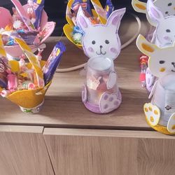 Easter basket And Easter Bunnys with Candy.