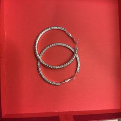 Sparkly silver Hoop Earrings