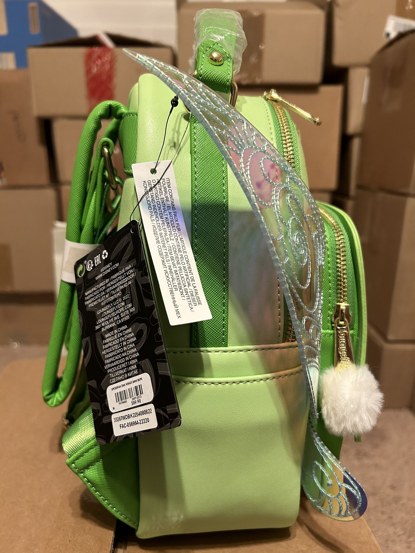 LOUNGEFLY DISNEY TINKER BELL WINGS MINI BACKPACK -BRAND NEW WITH TAGS -SOLD  OUT -BELOW RETAIL for Sale in Beaumont, CA - OfferUp