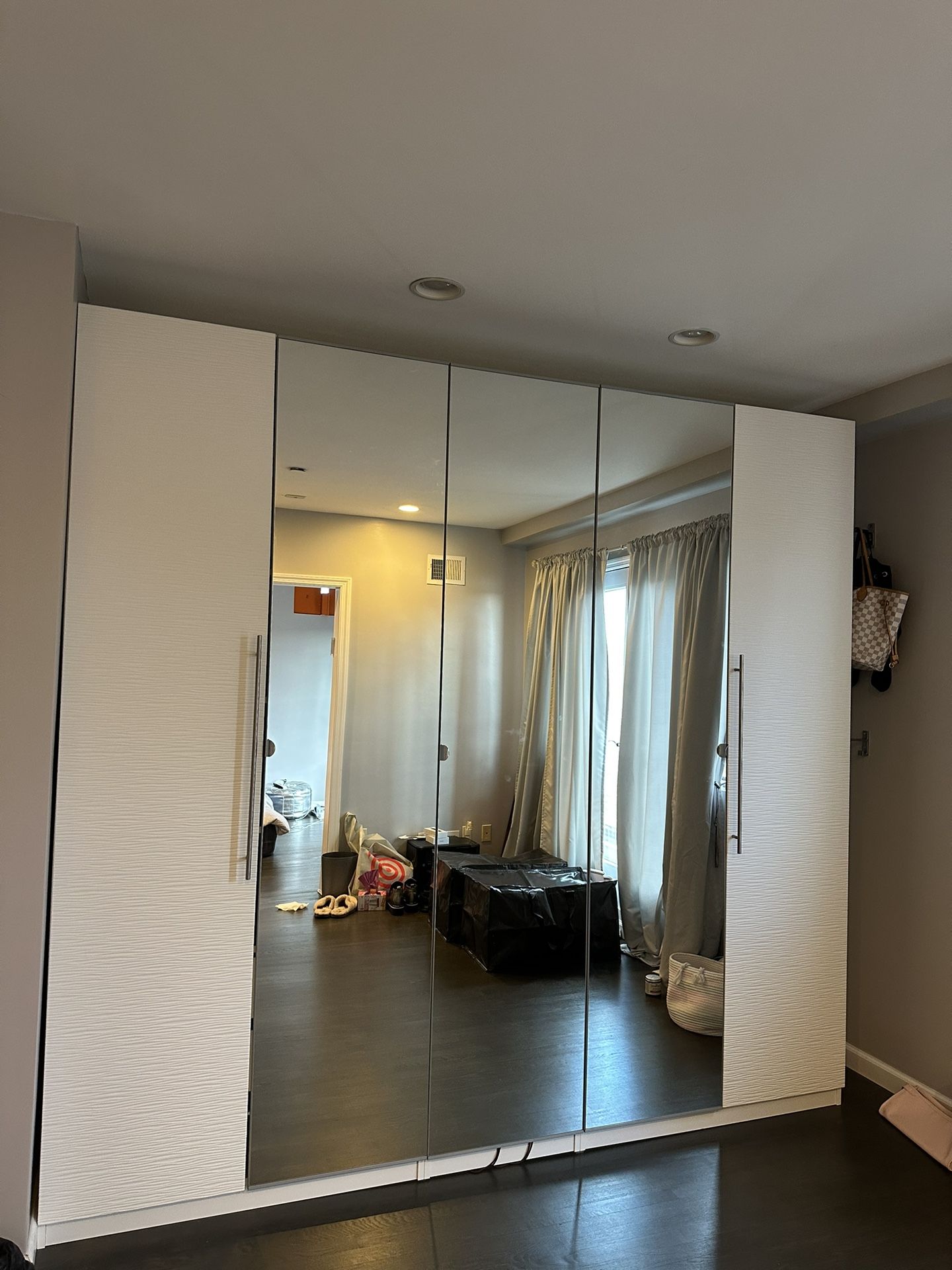 IKEA Pax White & Mirror Wardrobe Closet For Sale