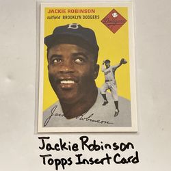 Jackie Robinson Brooklyn Dodgers Hall of Fame 2nd Baseman Topps Short Print Insert Card. 