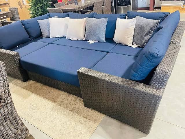 Navy Blue Patio Furniture Set