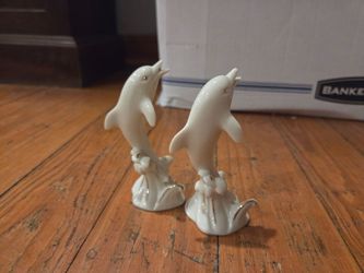 (2) Lenox Dolphin Figurines