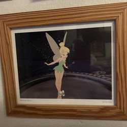 Disney Tinkerbell Framed Picture. “Preening Pixie” Peter Pan 
