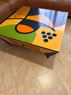 Square Wood Abstract Coffee Table