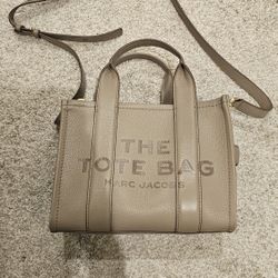 Marc Jacob Leather Small Tote Bag- Cement Color