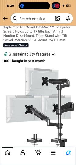 Triple monitor mount