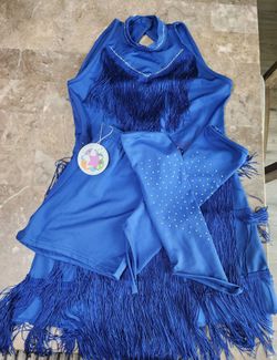 3 Pcs Fringe Girls Latin Dance Dress Costume