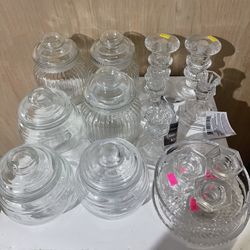 $7 For All Glasses- Jars, Candle Holders, Candle Plates 