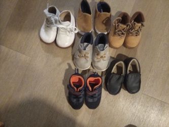 6 pairs toddler shoes size 2 - 3 T-shirts shorts, long John's