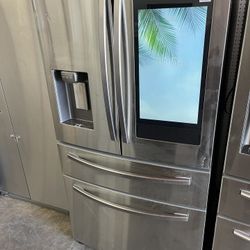 Samsung four-door refrigerator with smart hub