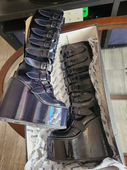 Demonia Swing-815 Holographic Boots