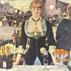 The Bar Folies-Bergères Édouard Manet Original Vintage Art Print 1930’s Printed USA Impressionist Impressionism Artist School Collectible Ephemera