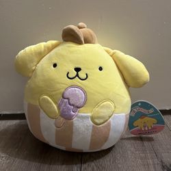 summer 2024 sanrio pompompurin with ice cream 8in squishmallow