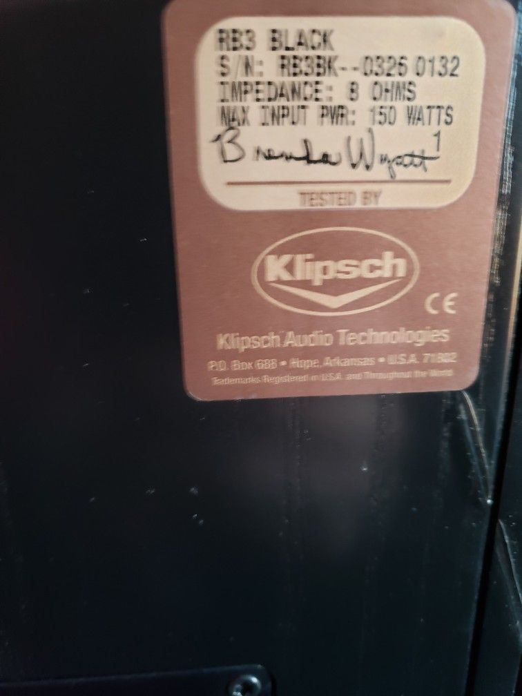 Klipsch RF3 RB3 RC3 RS3 7 Speakers Surround Sound for