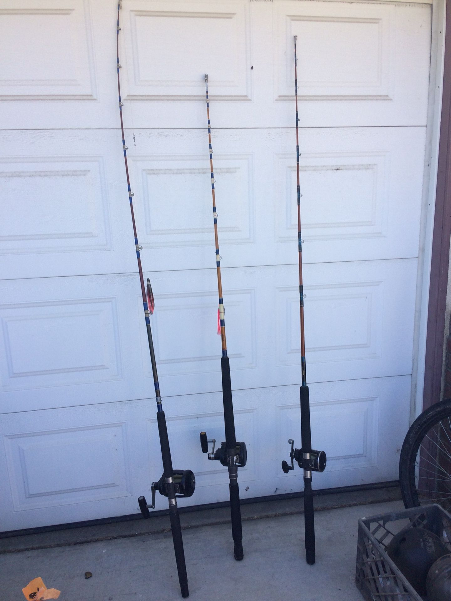 3 Deep Sea Rods & Reels. PENN Formula 10KG,PENN 15LD, Penn 555 Graphite.