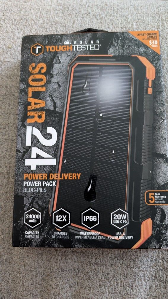 Battery Recharger - Toughtested Solar 24 Power Pack