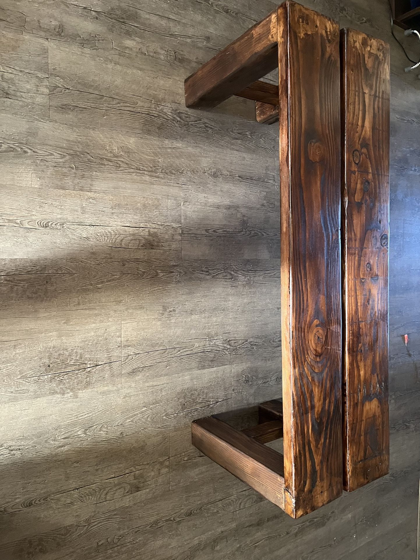 Stained  Pine Bench Made By Hand 