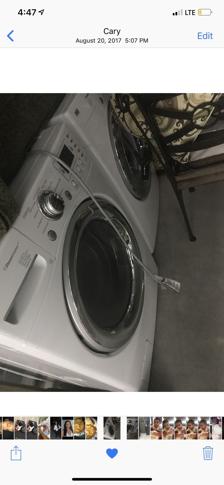 Lg front facing washer and dryer