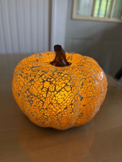 Light-Up Mosaic Decorative Pumpkin