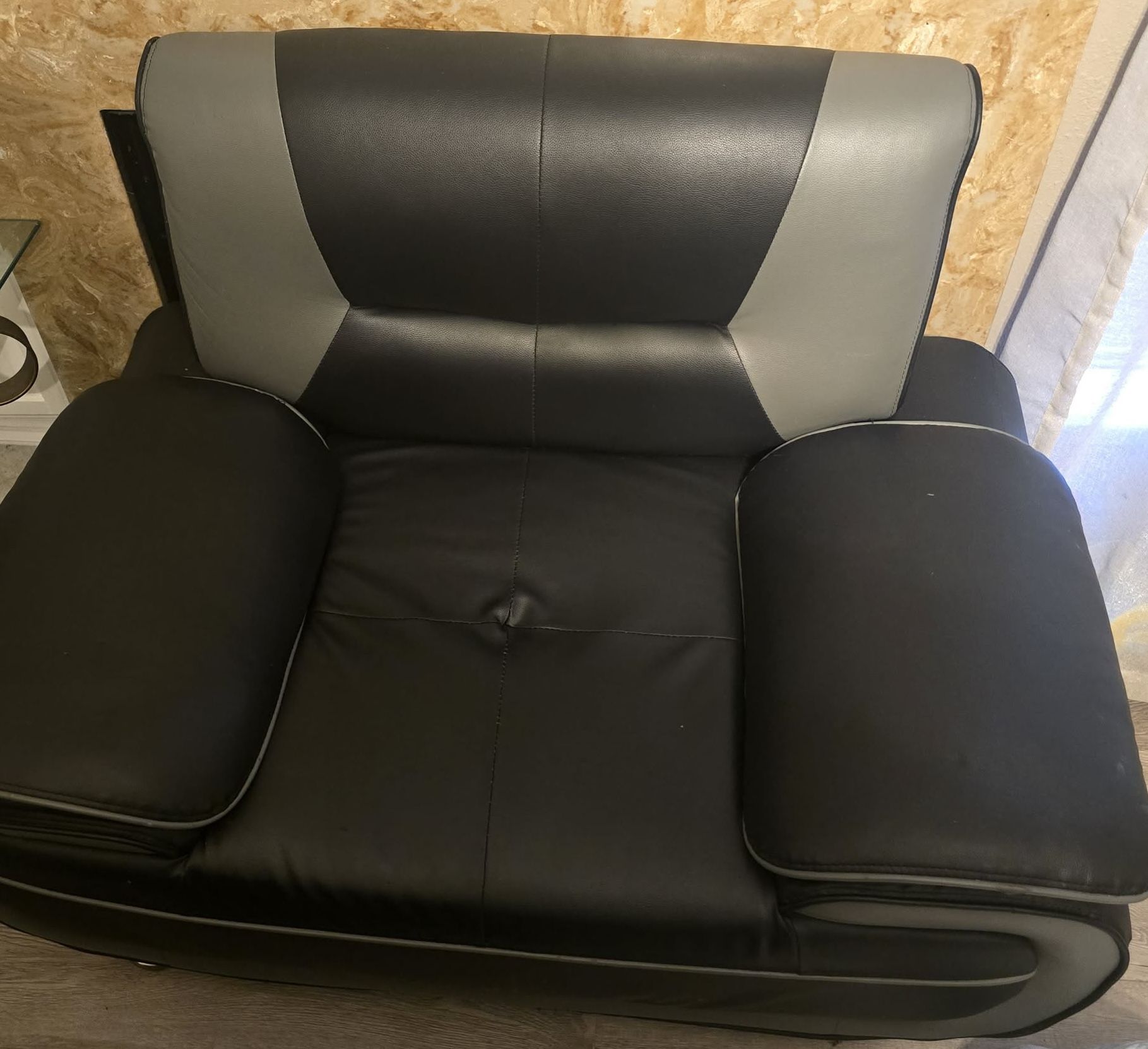 3pc Black And Grey Couch Set