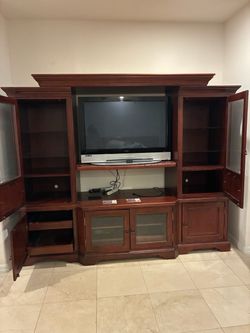 solid wood entertainment center