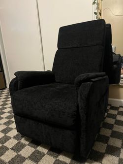 Slim recliner and rocking chair - black