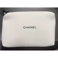 Chanel White Neoprene Cosmetic Bag NIB
