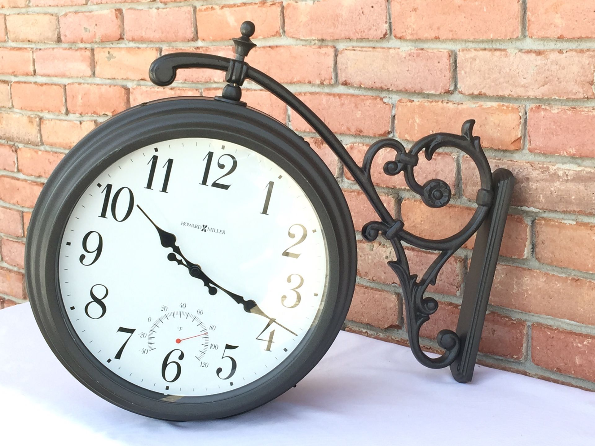 Howard Miller Clock Outdoor Clock 2 Sided Indoor Outdoor Clock by Howard Miller