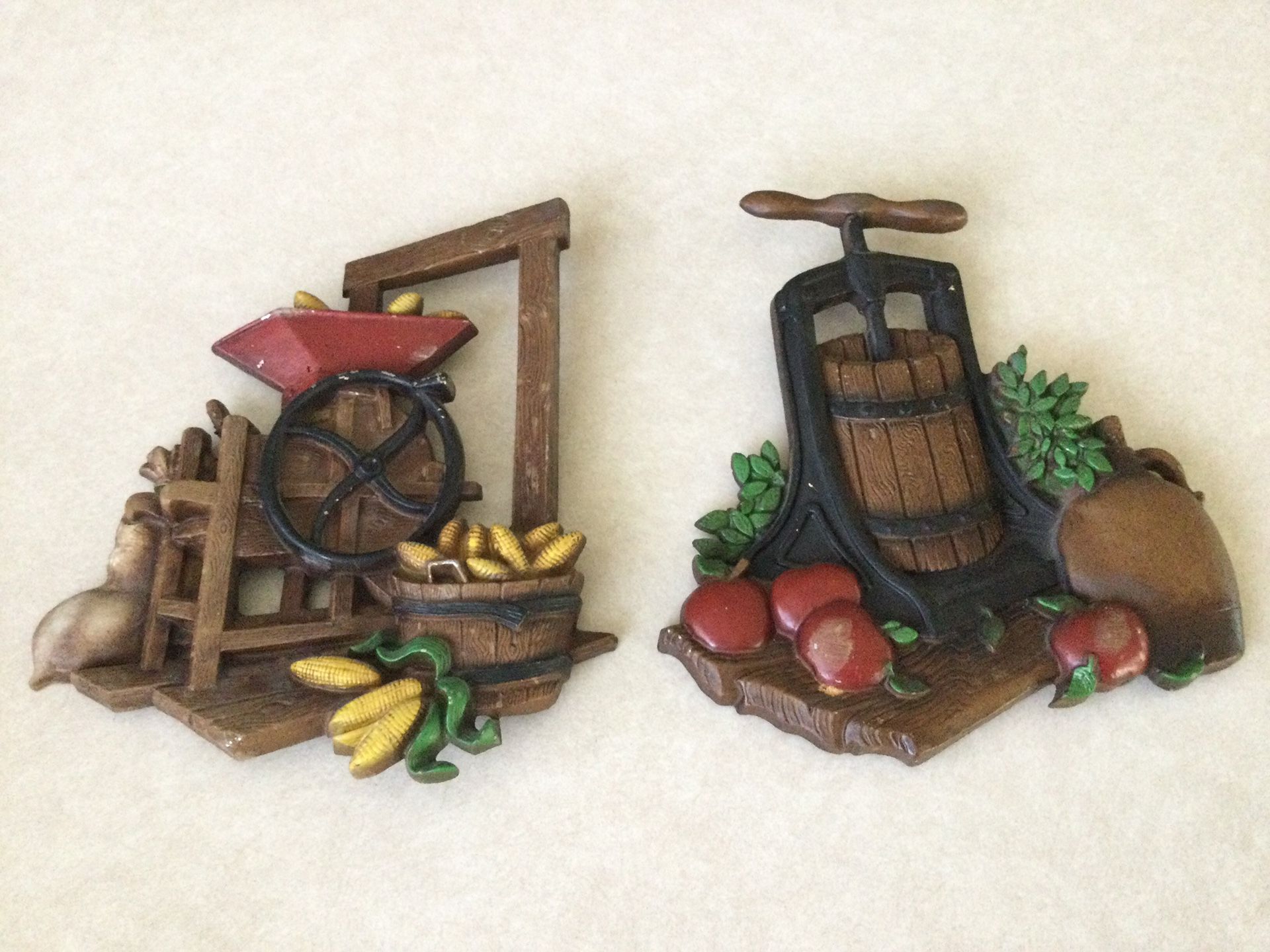 VINTAGE 1970’s METAL KITCHEN WALL PLAQUES