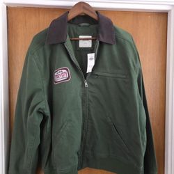 Men's Hollister Jacket Green Hoodie XL Workwear