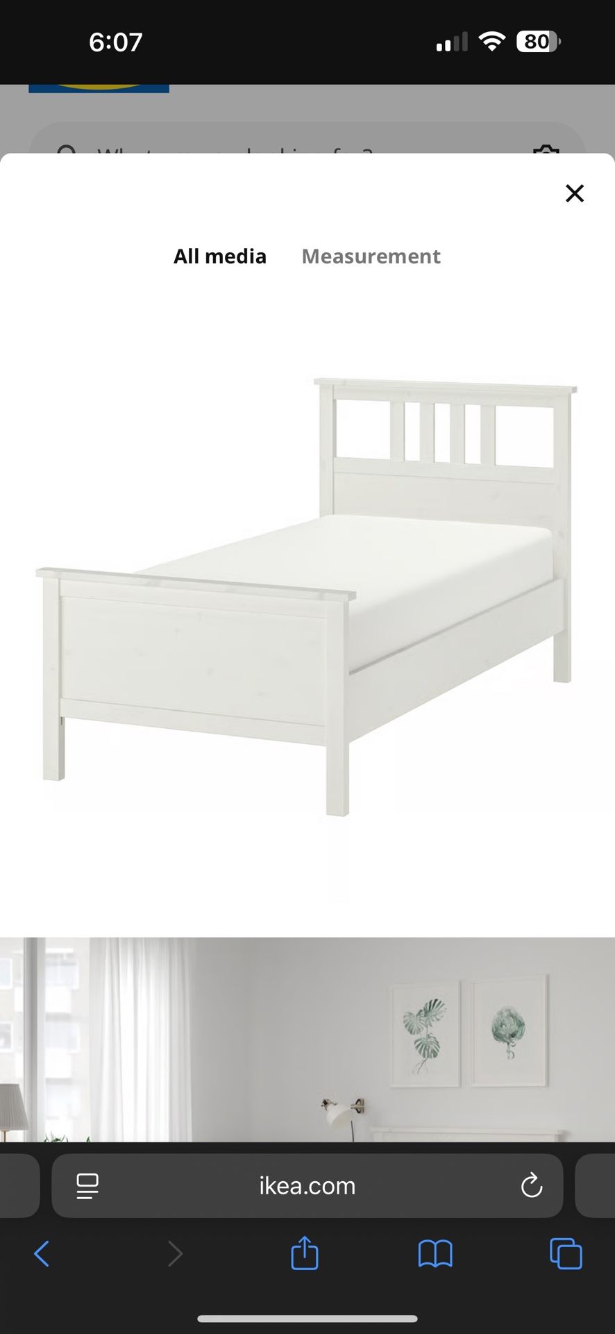 Twin Size IKEA Bed Frame + Mattress – $220 CAMAS WA