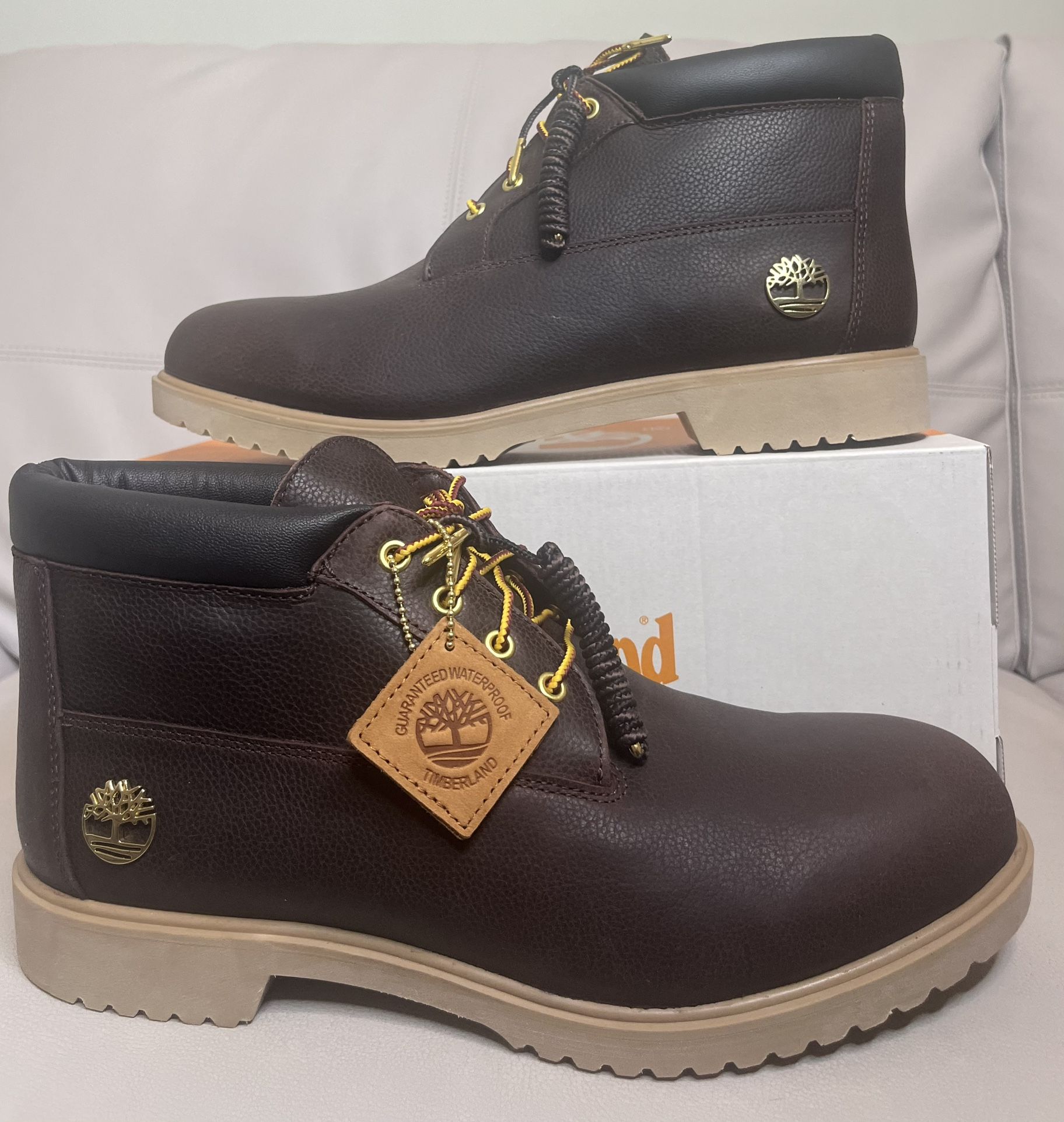 Timberland Newman Mid Lace Waterproof Dark Brown Boots Full Grain Men’s Size 13