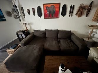 Dark Brown Sectional Sofa with Chaise