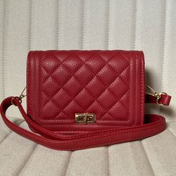 Small Red Shoulder Strap Purse
