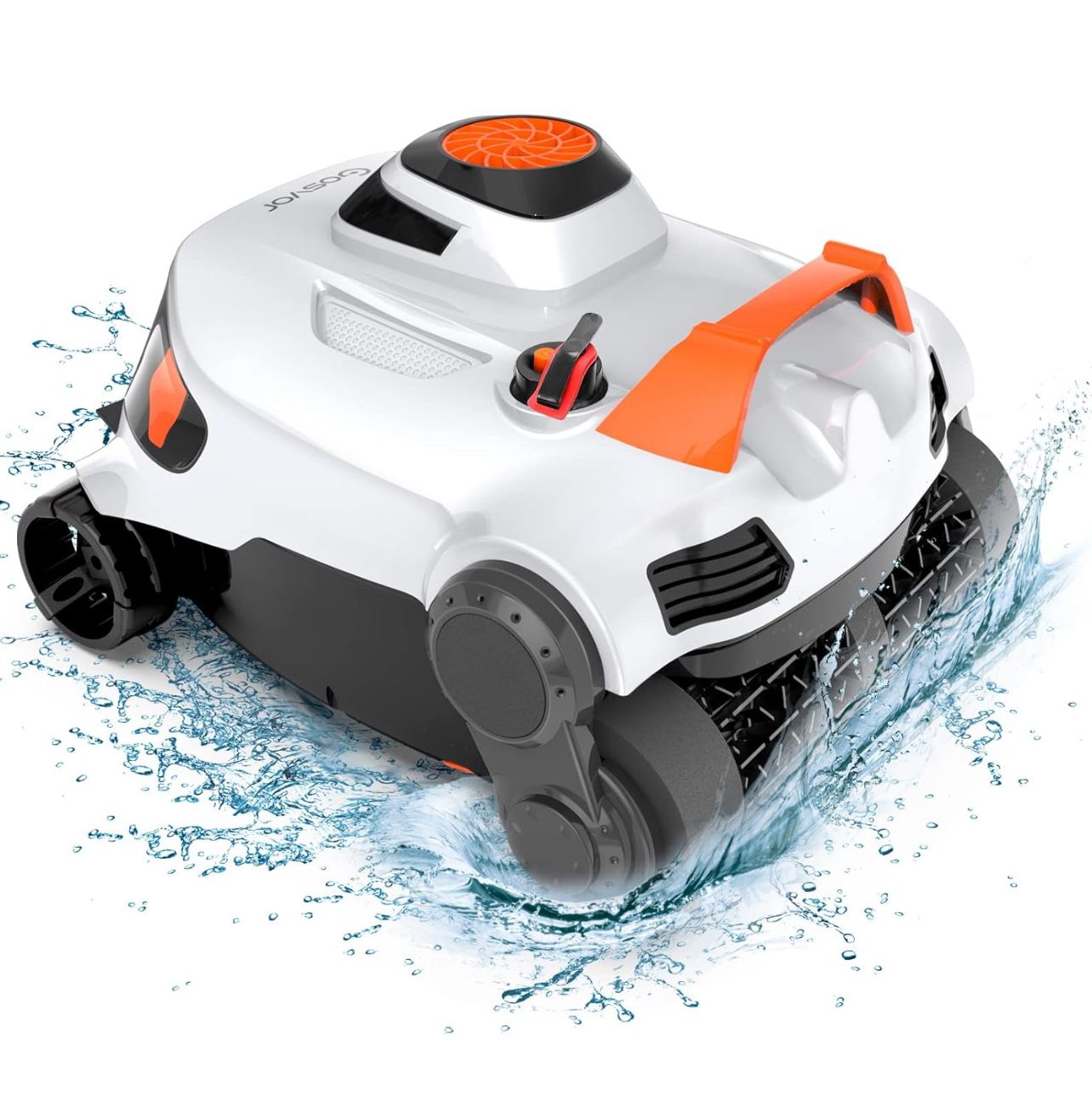 Gosvor Cordless Robotic Pool Cleaner, 90W Strong Suction Pool Vacuum with Dual Motors, 120Mins Running, 1291Sq.Ft, Wall Climbing Pool Cleaners for Ing