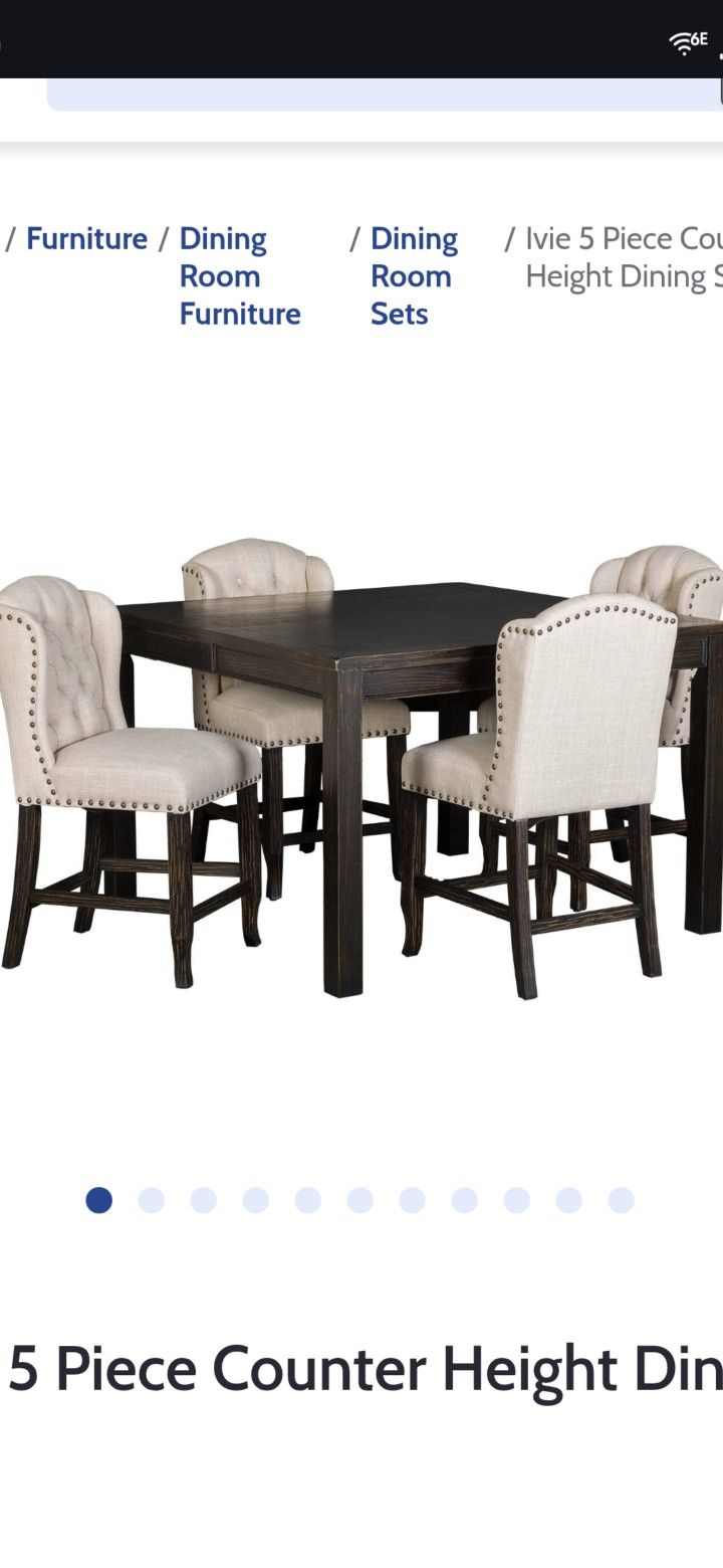 Table Counter height Dining Set and chairs