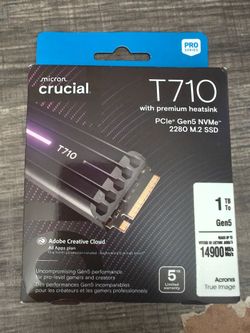 Crucial T710 1TB SSD PCIe 5 with heatsink