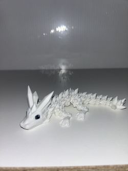 3D Printed Baby Crystal Dragon (white)
