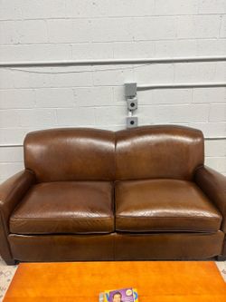 Mitchell Gold Leather Sofa (Delivery Available)