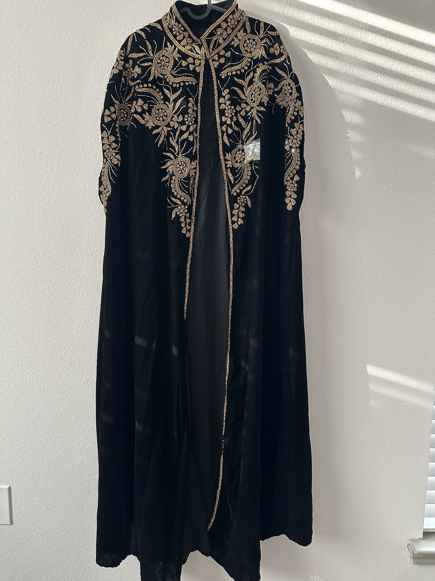 Black Velvet Luxury Abaya Dress 
