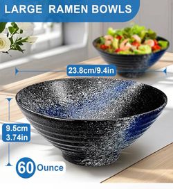 Large Ceramic Ramen Bowl Set